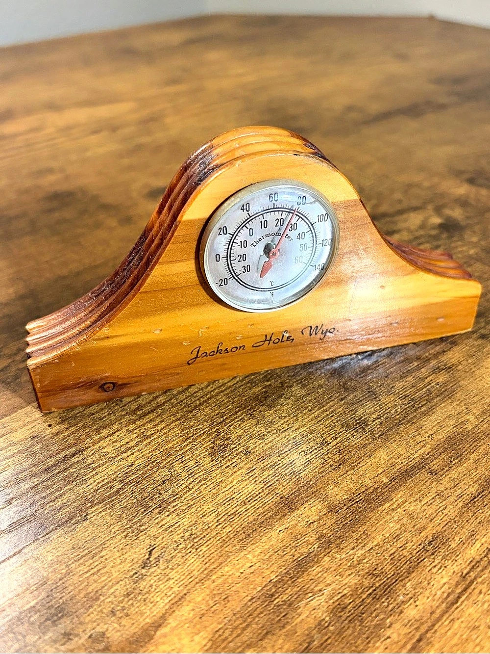 Wooden Thermometer Wall Decor Brown Jackson Hole Wyo